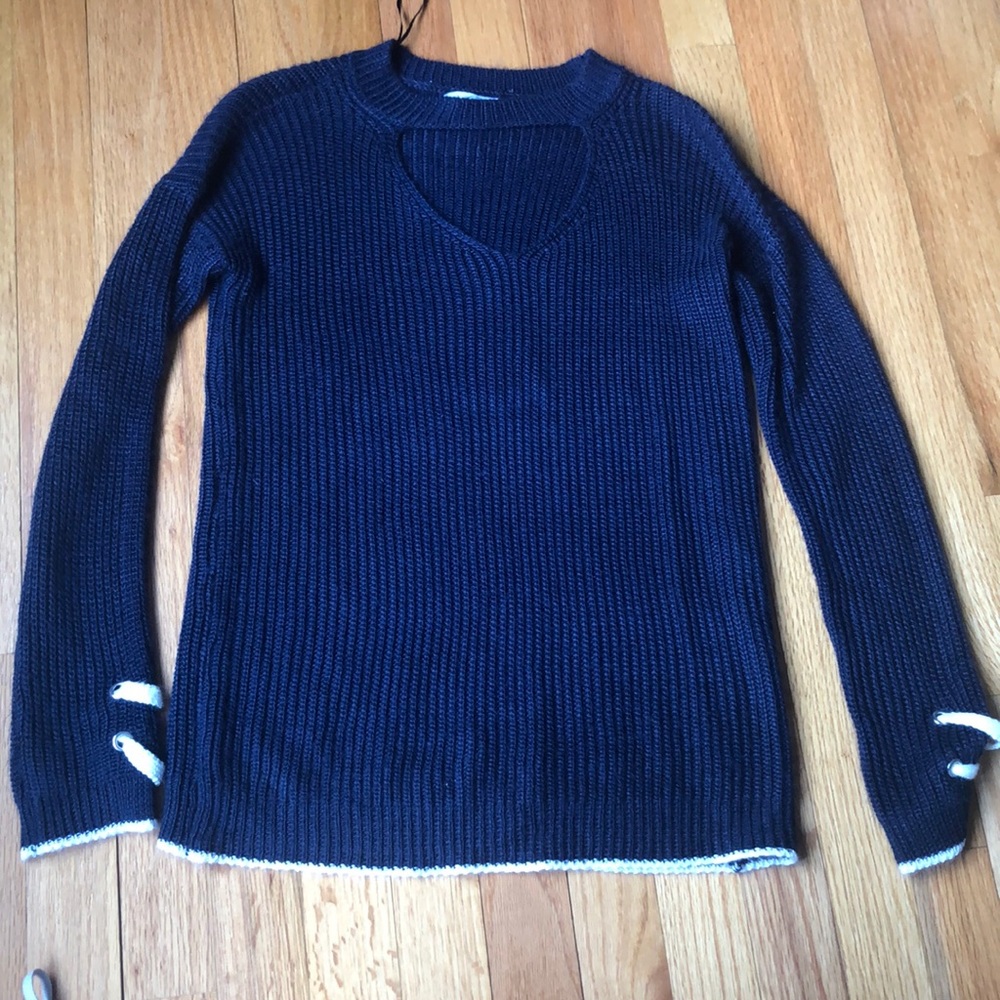 Violet Brand Navy Blue Choker Sweater